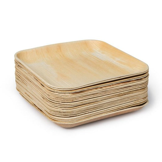 Palm Leaf Plates Square Dinner ALL SIZES Plates 4"-10" Inch (Set of 100/50/25)